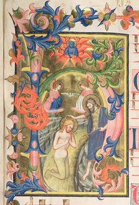 O batismo de Cristo, historiated h ver detalhes iniciais de 362972